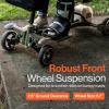 imageSuperHandy Passport Pro Mobility Scooter  Foldable Aluminum Frame 4 Wheels Includes 2 48V 2Ah LiIon Batteries ampamp Charger Supports up to 330 Lbs Patent Pending Dark Green ampamp Sand 330 Lbs