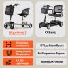 imageSuperHandy Passport Pro Mobility Scooter  Foldable Aluminum Frame 4 Wheels Includes 2 48V 2Ah LiIon Batteries ampamp Charger Supports up to 330 Lbs Patent Pending Dark Green ampamp Sand 330 Lbs
