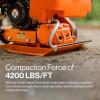 imageSuperHandy Plate Compactor with Water Tank  Enhanced for Dirt ampamp Asphalt 7HP 4Stroke Engine 5500VPM 4200lbs Impact 20x15 Inch Base