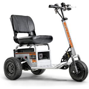 imageSuperHandy Electric Tugger Cart Industrial Tow Tractor Riding Scooter  1 Seater 2600 lbs Towing Cap 350 lbs load cap 48V 4Ah LiIon Battery  For Warehouse Material ampamp Mobility Personnel Transport