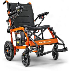 imageSuperHandy GoRide Electric Wheelchair  Lightweight 39lbs Foldable Dual Brushless Motors Zero Turn Electromagnetic Brake Portable Design for Enhanced Mobility 220Lbs Capacity220 Pound Capacity