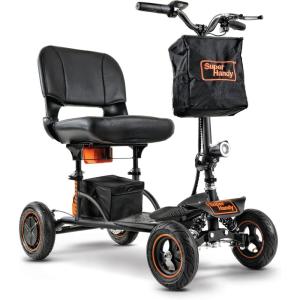 imageSuperHandy Mobility Scooter Explorer  4 Wheels 500W Brushless Motor 48V2Ah4Ah Battery 350LBS Capacity 5mph Top Speed Lightweight Aluminum 50lb Frame Patent Pending