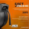 imageSuperHandy AirHoseReel Retractable 38quot x 50 Feet Long Industrial Water Premium Commercial Flex Hybrid Polymer Hose Spring Driven Polypropylene Heavy Duty with Lead in Hose ampamp PVC Handle