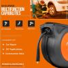 imageSuperHandy AirHoseReel Retractable 38quot x 50 Feet Long Industrial Water Premium Commercial Flex Hybrid Polymer Hose Spring Driven Polypropylene Heavy Duty with Lead in Hose ampamp PVC Handle