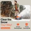 imageSuperHandy Electric Snow Thrower Adjustable Angle 17quot Clearing Width 57quot Intake Height 23 ft Throw Curved Serrated Blade 48V2Ah Battery Portable Wheels Easy Maneuver Safety Switches Comfort Handle