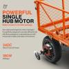 imageSuperHandy ElectricAssist Garden Cart  57 Cubic Ft Utility Wagon 440lbs Load AllTerrain 10in Wheels AntiRust Steel Frame Convertible Flatbed DesignManual