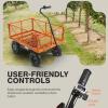 imageSuperHandy ElectricAssist Garden Cart  57 Cubic Ft Utility Wagon 440lbs Load AllTerrain 10in Wheels AntiRust Steel Frame Convertible Flatbed DesignManual