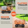 imageSuperHandy ElectricAssist Garden Cart  57 Cubic Ft Utility Wagon 440lbs Load AllTerrain 10in Wheels AntiRust Steel Frame Convertible Flatbed DesignManual