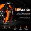 imageSuperHandy Extension Cord Reel Retractable 12AWG x 80 Foot 3C SJTOW Cable Triple Tap Connector Power Rating 125 Volt AC 15 Amp 1875 Watt Industrial Steel Single Arm