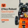 imageSuperHandy Gas Stump Grinder 9HP Engine  Direct Belt Drive 12inch Cutting Performance 6 Carbide Teeth  Compact ampamp Lightweight