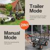 imageSuperHandy HeavyDuty Garden Cart  660lb Load Capacity Towable QuickRelease Dump Action 10inch Pneumatic Tires Works with Tugger Scooter