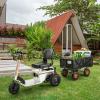 imageSuperHandy HeavyDuty Garden Cart  660lb Load Capacity Towable QuickRelease Dump Action 10inch Pneumatic Tires Works with Tugger Scooter