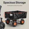 imageSuperHandy HeavyDuty Garden Cart  660lb Load Capacity Towable QuickRelease Dump Action 10inch Pneumatic Tires Works with Tugger Scooter