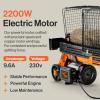 imageSuperHandy Log Splitter Electric Portable 6 Ton Ram System 134eHP 15Amp 1500Watt Motor Horizontal Full Beam with Steel Wedge for Fire Wood Splitting Forestry