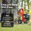 imageSuperHandy Mini Wood Chipper Shredder Mulcher Heavy Duty 7HP Compact Design 3quot Inch Max CapacityGUO0351