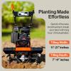 imageSuperHandy Tiller Cultivator 25HP 79cc 4 Stroke Ultra Duty 4 Premium Steel Adjustable Forward Rotating Tines for Garden Lawn Digging RootWeed Removal and Soil Cultivation