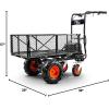 imageSuperHandy Utility Service Cart Power Wagon Wheelbarrow Electric 48V DC LiIon Powered 660Lbs Load and 1000Lbs Hauling Capacity Farm and Garden All Purpose Modular Cargo Bed