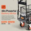 imageSuperHandy Utility Service Cart Power Wagon Wheelbarrow Electric 48V DC LiIon Powered 660Lbs Load and 1000Lbs Hauling Capacity Farm and Garden All Purpose Modular Cargo Bed
