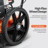 imageSuperHandy WalkBehind Gas String Trimmer  170cc 4Stroke 22quot Cutting Swath Adjustable Height Steel 14quot Wheels  Lawns Gardens Brush Field Clearing