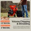 imageSuperHandy Wood Chipper Shredder Mulcher Ultra Heavy Duty 7HP 3 in 1 MultiFunction 3quot Inch Max Capacity3in1 Capable 3 Max Capacity 7hp Gas Wood Chipper