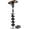 imageSuperHandy Earth Auger Power Head wSteel 6quotx30quot Bit Ultra Duty Electric Cordless LithiumIon Battery ampamp Charger for Earth BurrowingDrilling ampamp Post Hole Digging Earth Auger 6quot SetEarth Auger Set