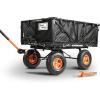 imageSuperHandy HeavyDuty Garden Cart  660lb Load Capacity Towable QuickRelease Dump Action 10inch Pneumatic Tires Works with Tugger Scooter