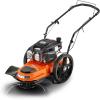imageSuperHandy WalkBehind Gas String Trimmer  170cc 4Stroke 22quot Cutting Swath Adjustable Height Steel 14quot Wheels  Lawns Gardens Brush Field Clearing