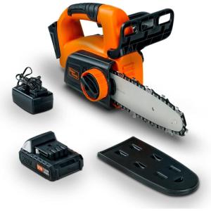 imageSuperHandy Chainsaw Mini 8Inch Cordless Electric 20V 20Ah Lightweight Wood Tree Cutting Forestry Landscaping