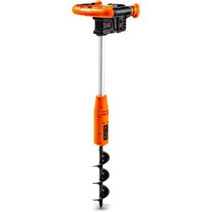 imageSuperHandy Earth Auger Electric Power Head w 12quot x 3quot Auger Bit 20V 4Ah Rechargeable BatteryCharger for Earth BurrowingDrilling ampamp Post Hole Digging