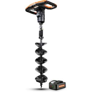 imageSuperHandy Earth Auger Power Head wSteel 6quotx30quot Bit Ultra Duty Electric Cordless LithiumIon Battery ampamp Charger for Earth BurrowingDrilling ampamp Post Hole Digging Earth Auger 6quot SetEarth Auger Set