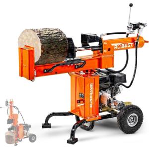 imageSuperHandy Portable 25 Ton Gas Log Splitter with 7HP Engine Bucher Gear Pump and HorizontalVertical Half Beam Steel Wedge for Firewood Splitting and Forestry Harvesting