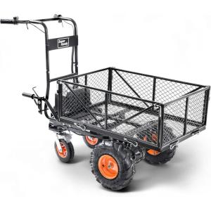 imageSuperHandy Utility Service Cart Power Wagon Wheelbarrow Electric 48V DC LiIon Powered 660Lbs Load and 1000Lbs Hauling Capacity Farm and Garden All Purpose Modular Cargo Bed