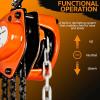 imageSuperHandy Manual Chain Block Hoist Come Along 12 Ton 1100Lbs Capacity 10 Foot Lift 2 Heavy Duty Hooks Industrial Grade Steel Construction Building Garages Warehouse Automotive Machinery