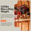 imageSuperHandy Material Lift Winch Stacker Pallet Truck Dolly Lift Table Fork Lift 330 Lbs 40quot Max Lift w 8quot Wheels Swivel Casters Patent Pending