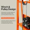 imageSuperHandy Material Lift Winch Stacker Pallet Truck Dolly Lift Table Fork Lift 330 Lbs 40quot Max Lift w 8quot Wheels Swivel Casters Patent Pending