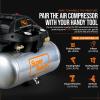 imageSuperHandy Portable Air Compressor 2 Gal 135 PSI Lion Battery Operated 60db Ultra Quiet ampamp Lightweight  For Air Tools Tire Inflation ampamp Construction