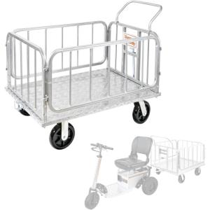 imageSuperHandy Cargo Trailer HeavyDuty Utility Cart  1200 lbs Capacity with Hitch 8quot Casters Compatible with SuperHandy Electric Tugger Cart