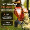imageSuperHandy Wood Chipper Shredder Mulcher 7HP Engine Heavy Duty Compact Rotor Assembly Design 3quot Inch Max Capacity Aids in Fire Prevention and Building Firebreaks