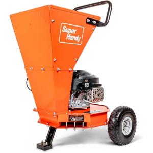 imageSuperHandy Leaf Mulcher Shredder Green and Waste Management Heavy Duty Gas Powered 34HP 1quot Inch Cutting Capacity for Leaves Grass and Clippings