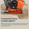 imageSuperHandy Plate Compactor Heavy Duty 7HP 4200lbs Impact Force  wWater Tank for Concrete and Dirt