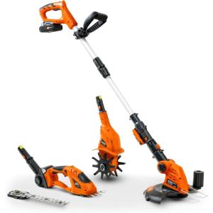 imageSuperHandy 3 in 1 Tiller Weed Wacker Hedge Trimmer ampamp Garden Shear  Cordless Battery 20V 2Ah Lightweight  for Allin1 Landscaping