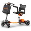 imageSuperHandy Passport Prime Power Mobility Scooter  Ultralight AviationGrade Aluminum Frame Foldable ampamp Compact for Indoor ampamp Outdoor 48V LiIon BatteryOrange  Black