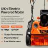imageSuperHandy Electric Snow Thrower WalkBehind Blower Corded AC 120V 15A 18 x 10 Inch Clearing Path 25 Feet Throwing Distance 720 lbsMin LED Headlights for Driveway Walking Path Yards