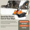 imageSuperHandy Electric Snow Thrower WalkBehind Blower Corded AC 120V 15A 18 x 10 Inch Clearing Path 25 Feet Throwing Distance 720 lbsMin LED Headlights for Driveway Walking Path Yards