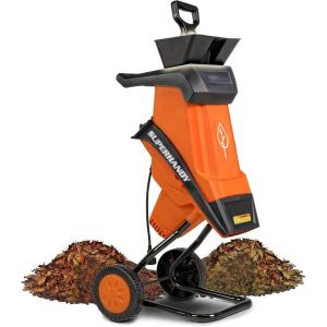 imageSuperHandy Leaf Shredder Mulcher Corded Electric 171 Reduction 15A 1800W 120VAC Dual Edge Blades for Brush Sticks Dry Debris