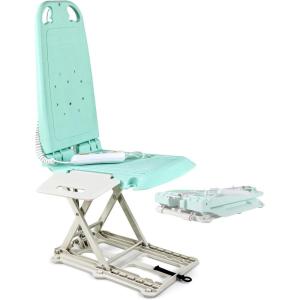 imageSuperHandy Portable Floor ampamp Bath Lift  EVA Cushion 26V 518Wh Battery Lightweight 19 lbs Foldable 330 lb Capacity IP68 Waterproof Lift for Seniors Ergonomic Seat with Removable Panels PinkAqua Blue