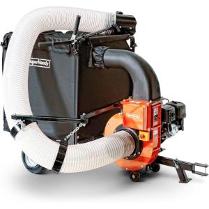imageSuperHandy Towable Leaf and Lawn Vacuum  180 Gal Collection 15HP Electric Start Engine Serrated Impeller PinHitch OneHand Dump 13 in Wheels