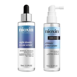 imageNioxin Ultimate Power Serum Intensive Daily LeaveIn Hair Treatment with Caffeine  Night Density Rescue Overnight Antioxidant Leavein Serum Night and Day Hair and Scalp Treatment Bundle