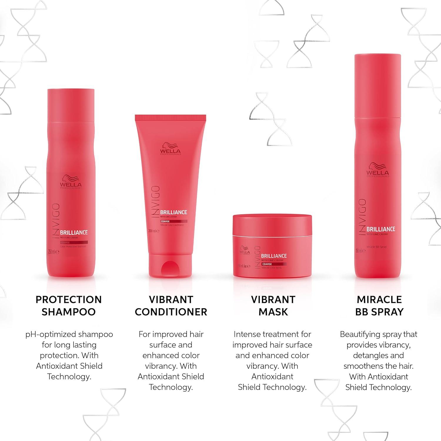 imageWella Professionals Invigo Brilliance Shampoo ampamp Conditioner Set For Coarse Hair For Color Protection ampamp Color Vibrancy Liter Sizes