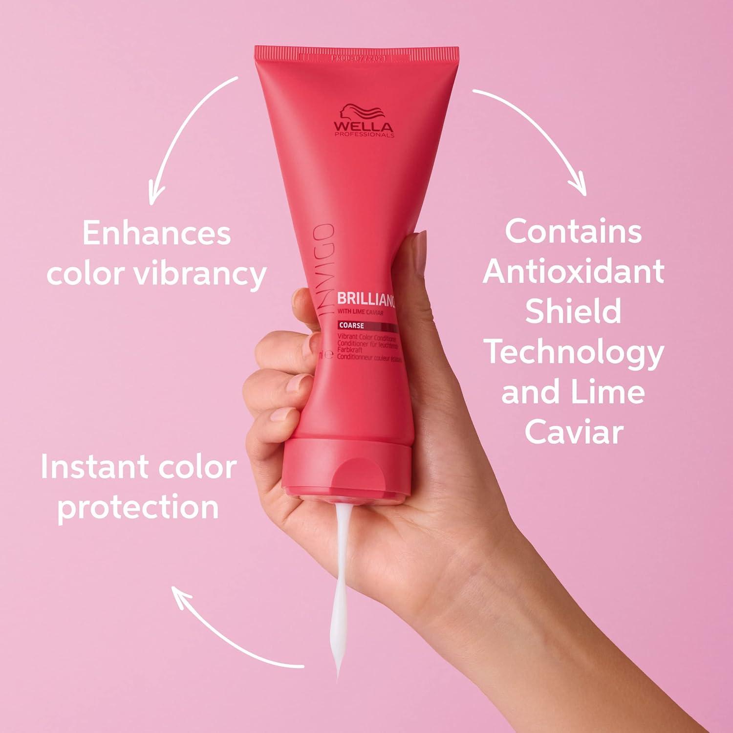 imageWella Professionals Invigo Brilliance Shampoo ampamp Conditioner Set For Coarse Hair For Color Protection ampamp Color Vibrancy Liter Sizes